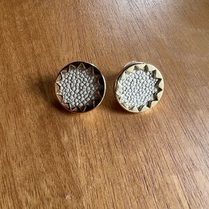 House of Harlow 1960 White Sand Sunburst Stud Earrings